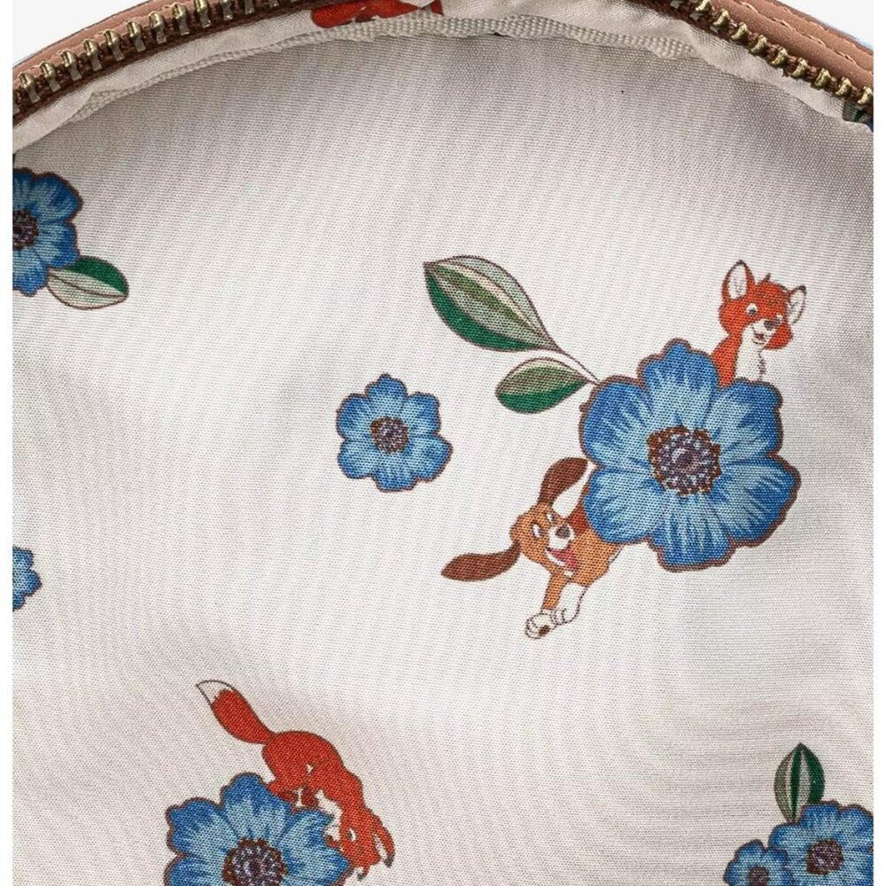 Loungefly Disney The Fox And The Hound Copper & Tod Floral Mini Backpack NWT - Picture 4 of 4